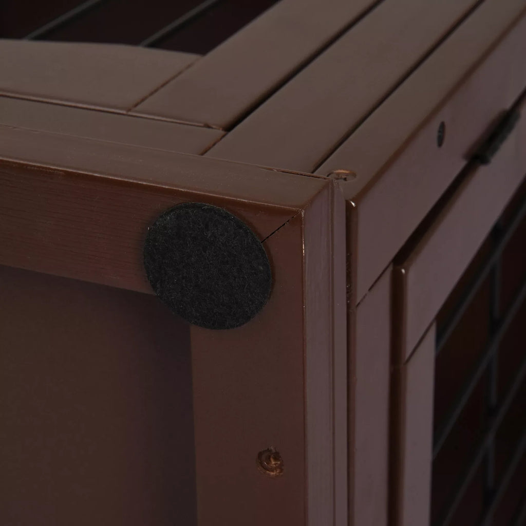 Suņu būris, 2 ieejas, slēdzams, MDF un metāls, 58,4 x 81,3 x 66 cm, melns