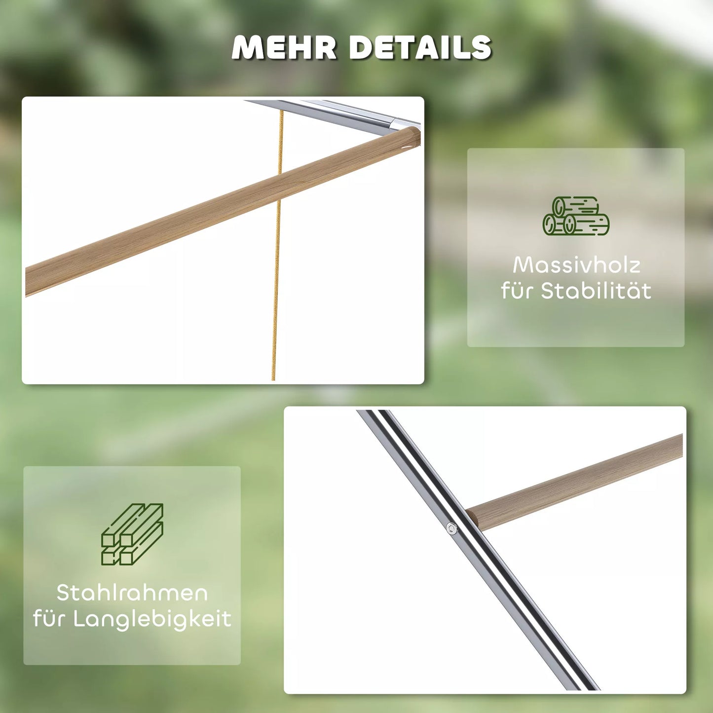 Medinis vištidės žaidimų kompleksas, vištidės žaidimų aikštelė su vištidės strypais, reguliuojama sūpynė, 82 x 150 x 110 cm, sidabrinė spalva