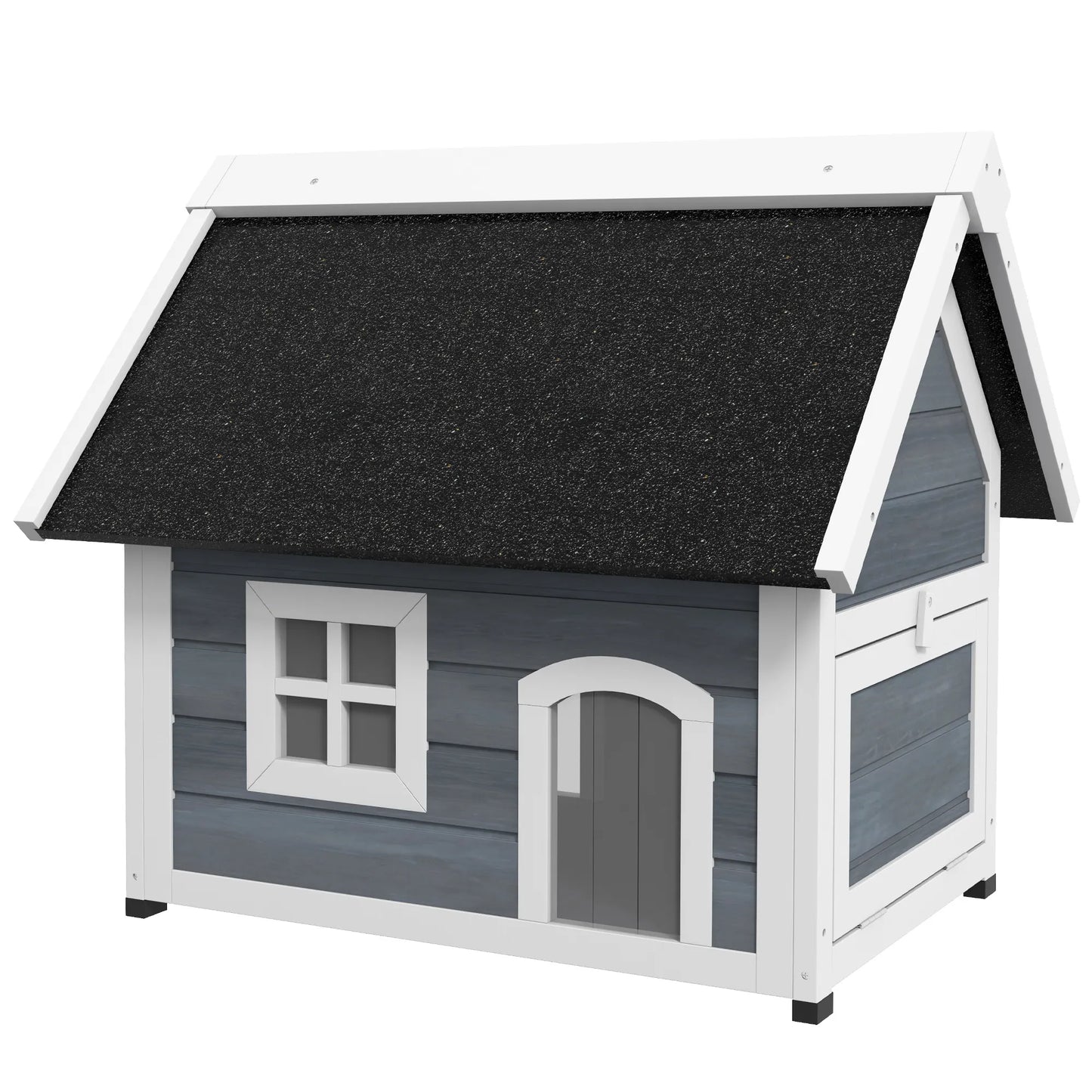 Lauko namelis katei su langeliu, atsparus orams, 77x57,5x68 cm (pilkas/baltas)