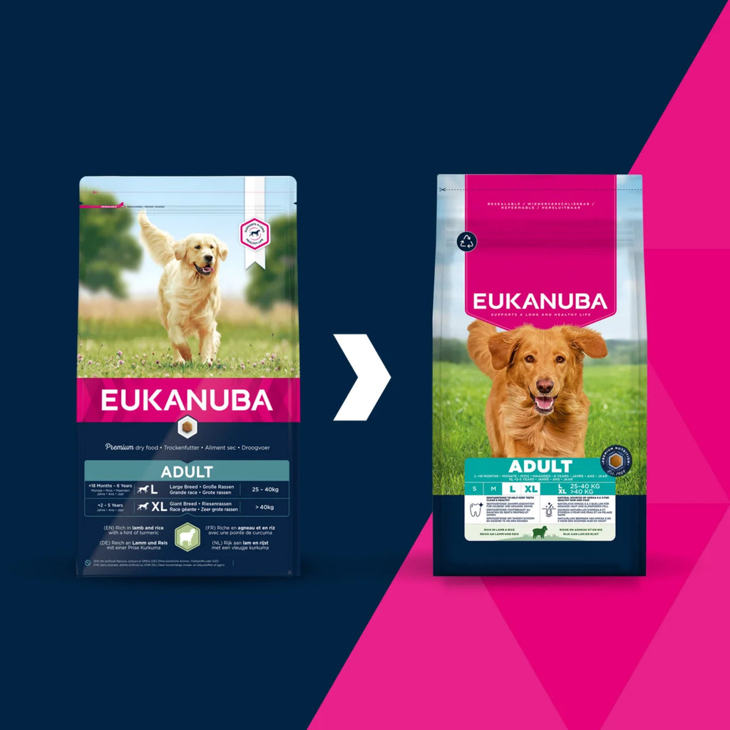 EUK Adult Large Breed PFB 12 kg šunų pašaras naujas pakuotės dizainas