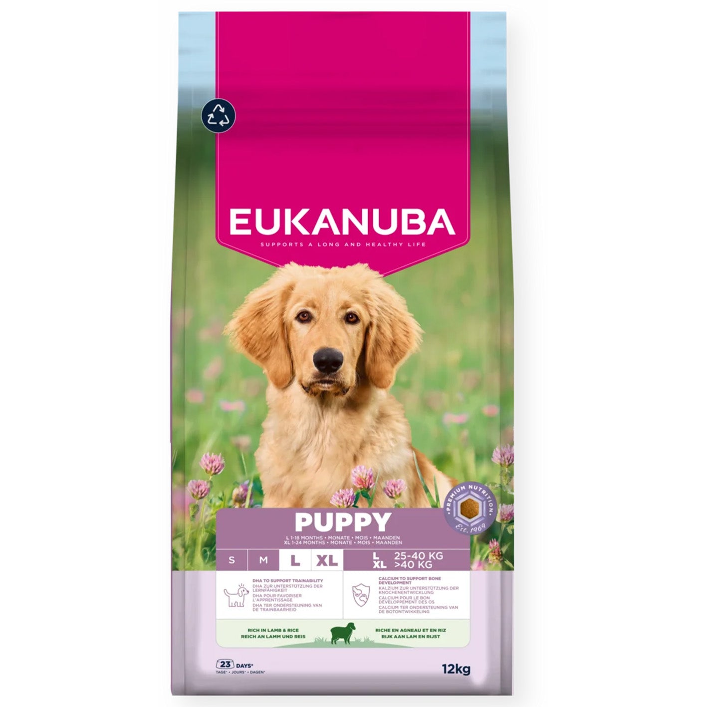 Eukanuba Life Care Puppy L/XL Breeds Lamb & Rice pašaras didelių ir labai didelių veislių šuniukams 12 kg