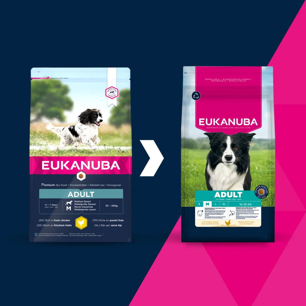 Euk Adult Medium Breed Maintenance pašaras vidutinių veislių šunims 15 kg naujas pakuotės dizainas