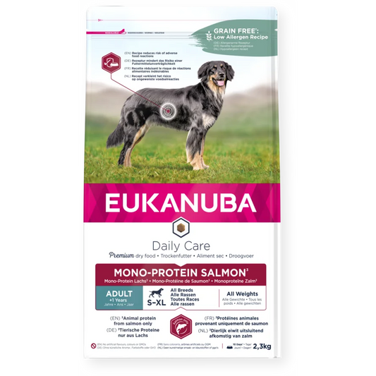 Eukanuba Daily Care Monoprotein sausas maistas šunims su lašiša, AB, 12 kg