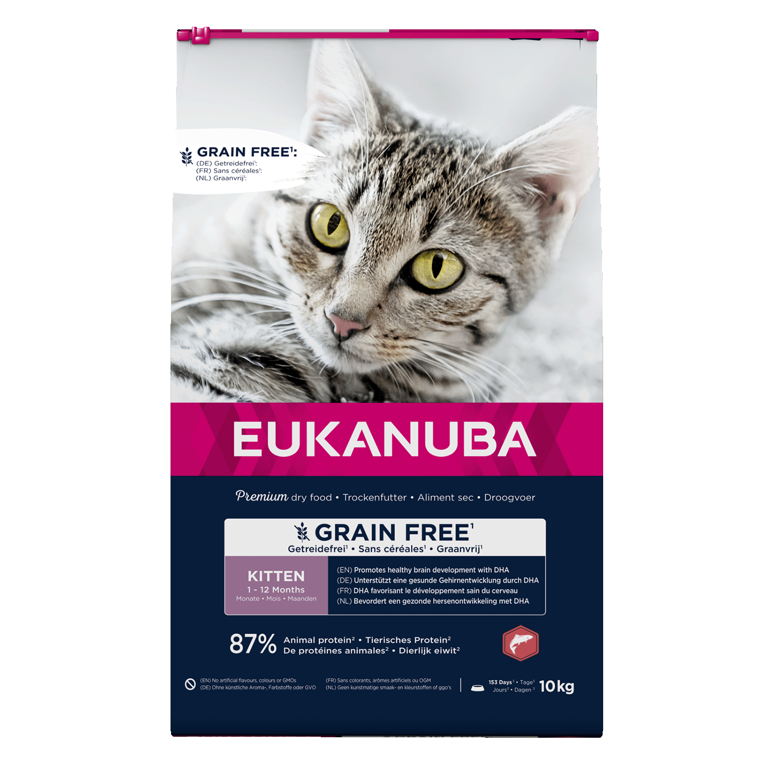 Eukanuba GF sausas maistas kačiukams, su lašiša, 10 kg
