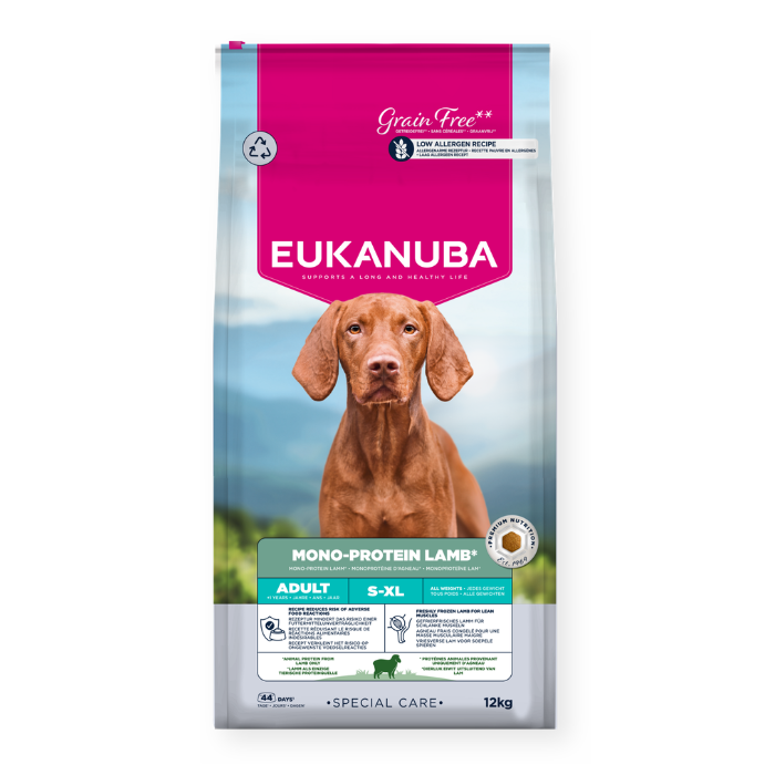 Eukanuba Special Care Monoprotein sausas maistas šunims su ėriena, AB, 12 kg