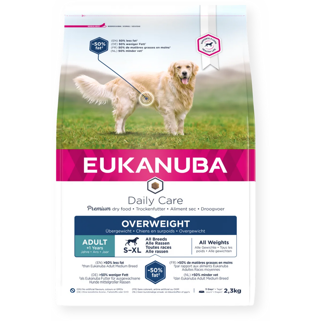 Eukanuba Daily Care Overweight, Sterilized All Breeds pašaras sterilizuotiems nutukusiems šunims 12kg