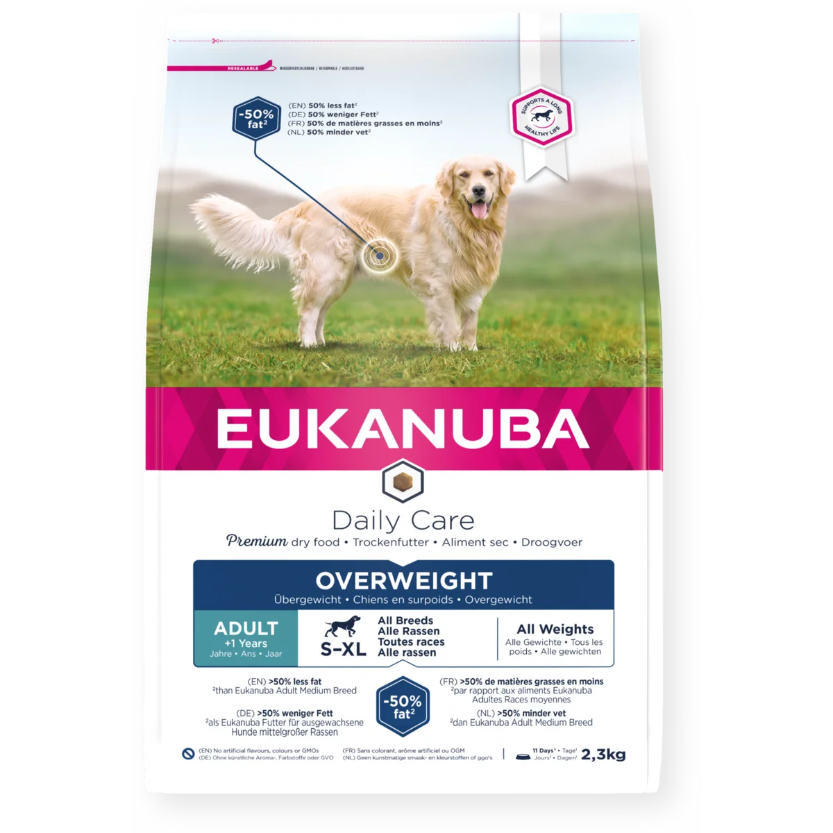 Eukanuba Daily Care Overweight, Sterilized All Breeds pašaras sterilizuotiems nutukusiems šunims 12kg