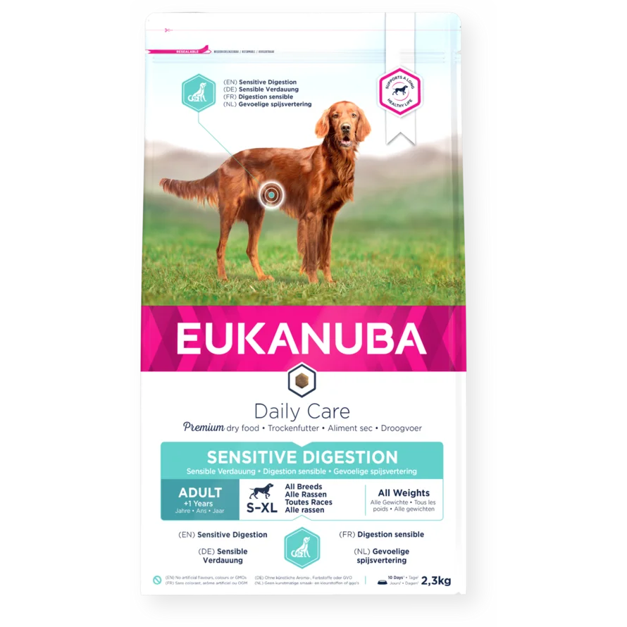 Eukanuba Daily Care Sensitive Digestion sausas maistas šunims su vištiena, AB, 2,3 kg