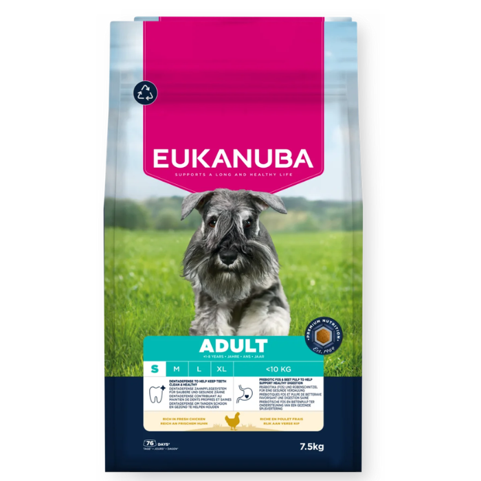 Eukanuba Life Care Adult sausas maistas mažų veislių šunims su vištiena, S, 7,5 kg