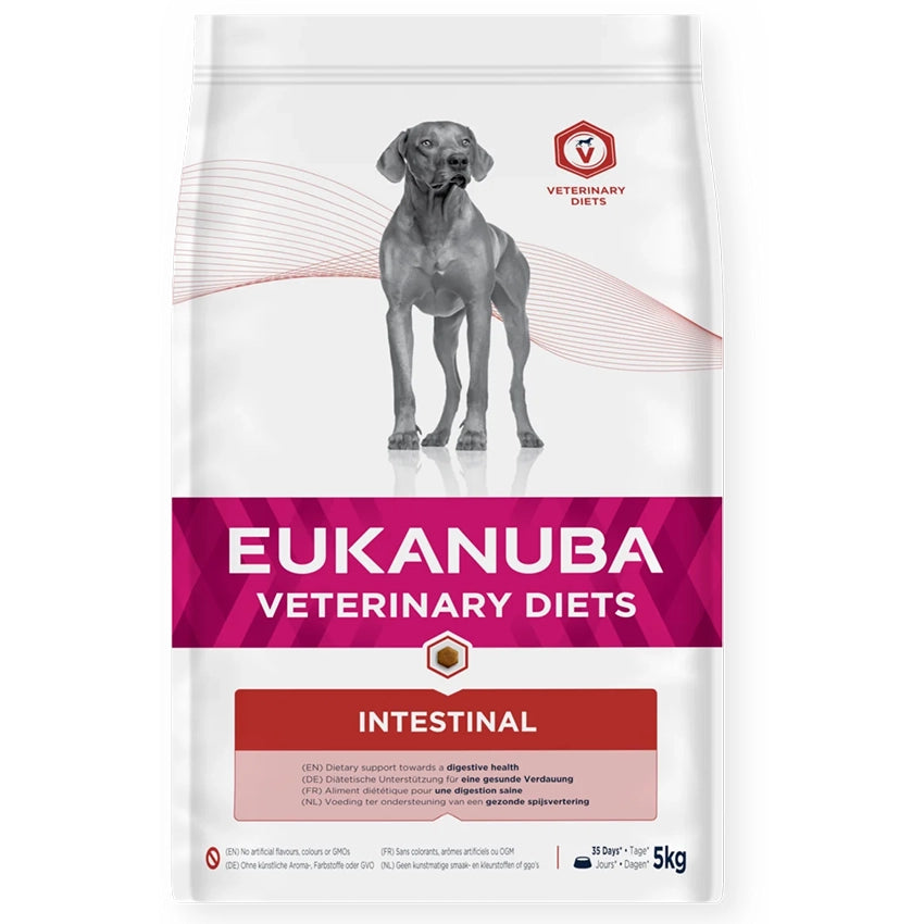 Eukanuba Veterinary Diets Dog Intestinal Formula pašaras šunims sergantiems skrandžio ligomis 5kg