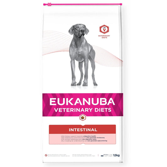 Eukanuba Veterinary Diets Intestinal Disorders Adult pašaras šunims sergantiems skrandžio ligomis 12kg