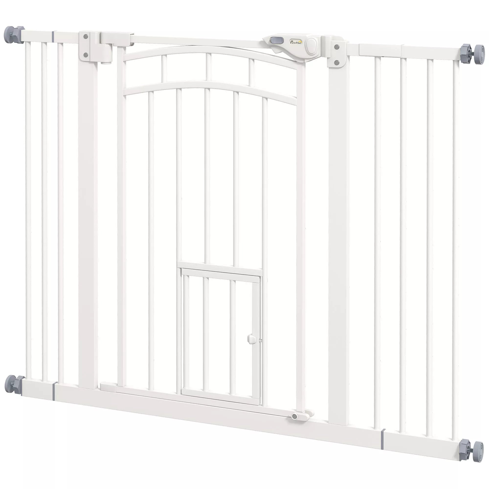 Apsauginiai varteliai laiptams ir šunims, automatinis uždarymas, valdymas viena ranka, 100 cm x 4 cm x 76 cm, balti
