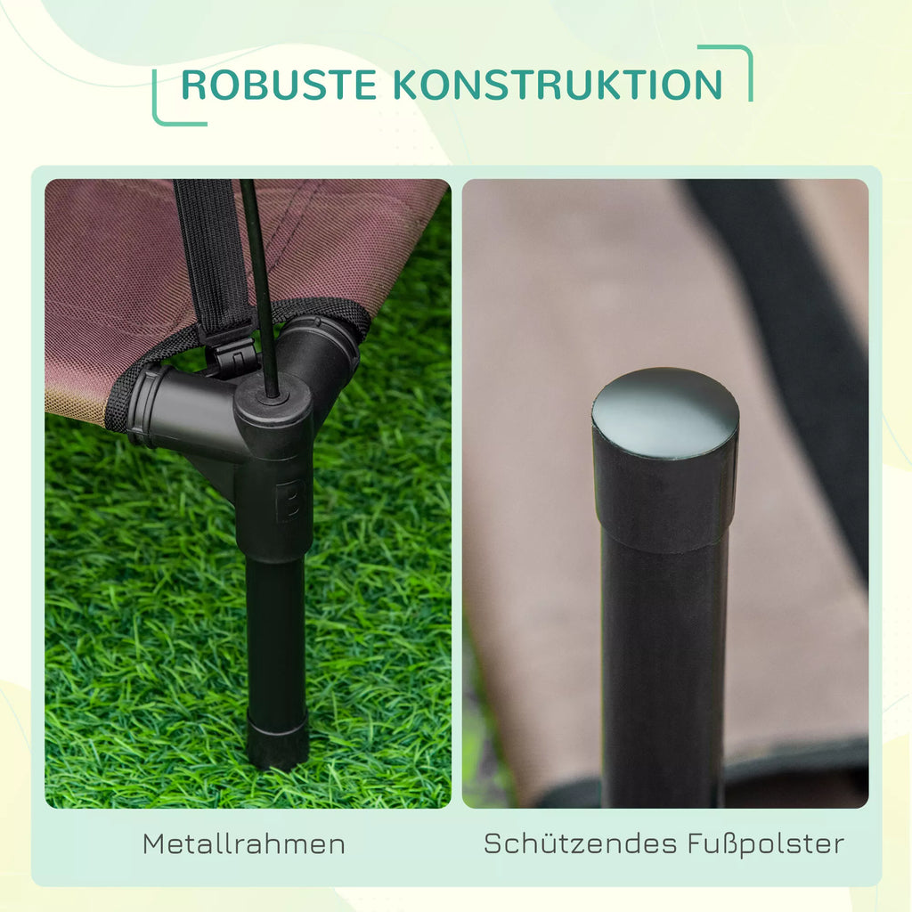 Sulankstama augintinio lova su stogeliu, lauko šunų gultas, tinklelio audinys, ruda + juoda