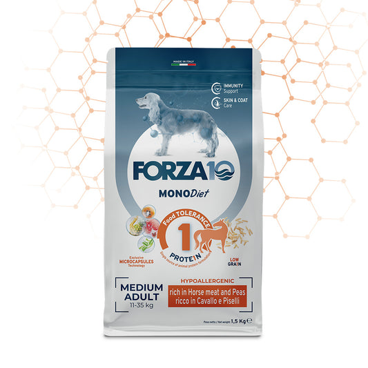 FORZA10 Medium Adult Diet su arkliena ir žirneliais