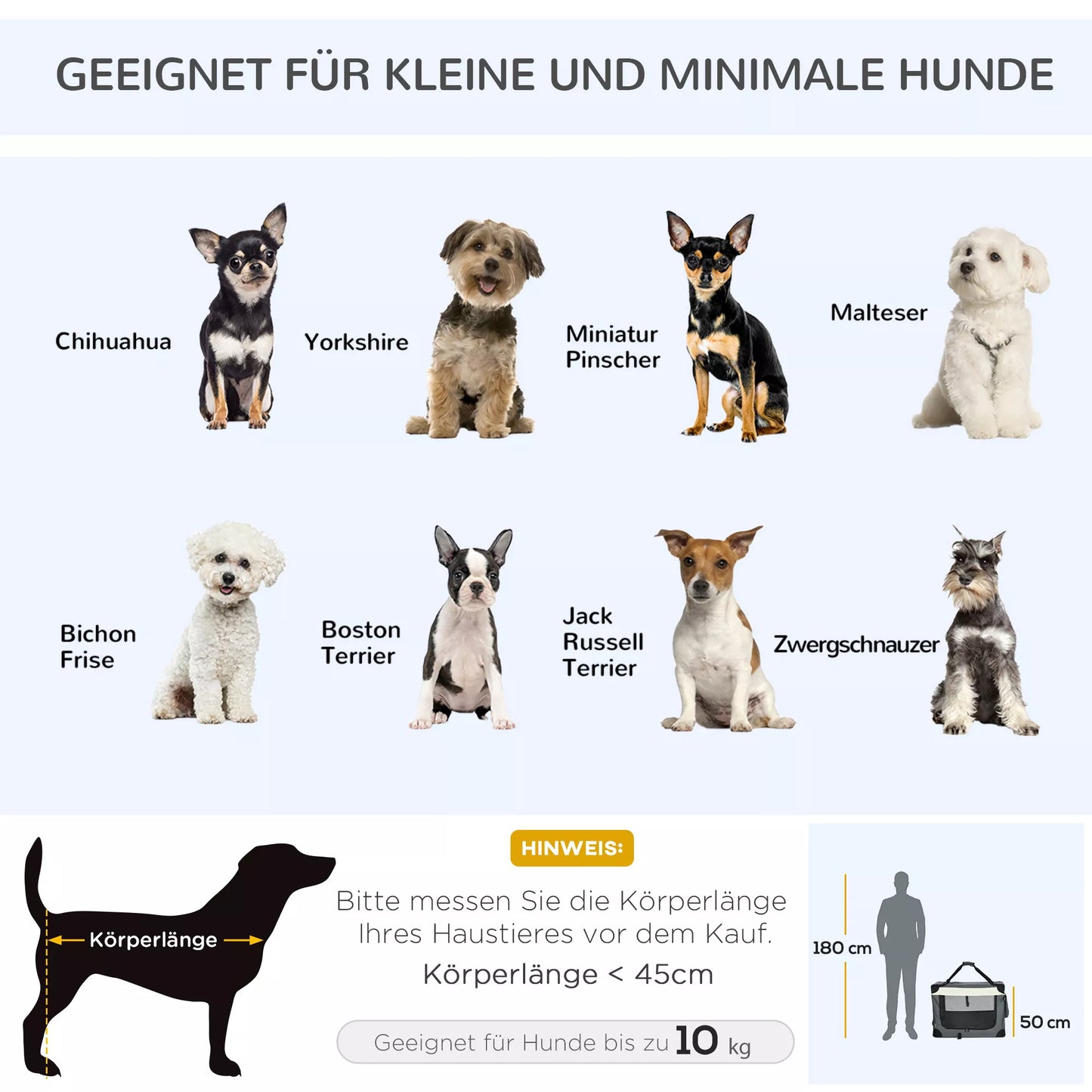 Transportavimo krepšys, transportavimo dėžė katėms ir mažiems šunims, sulankstoma, 3 durys, pilka, 70 x 51 x 50cm