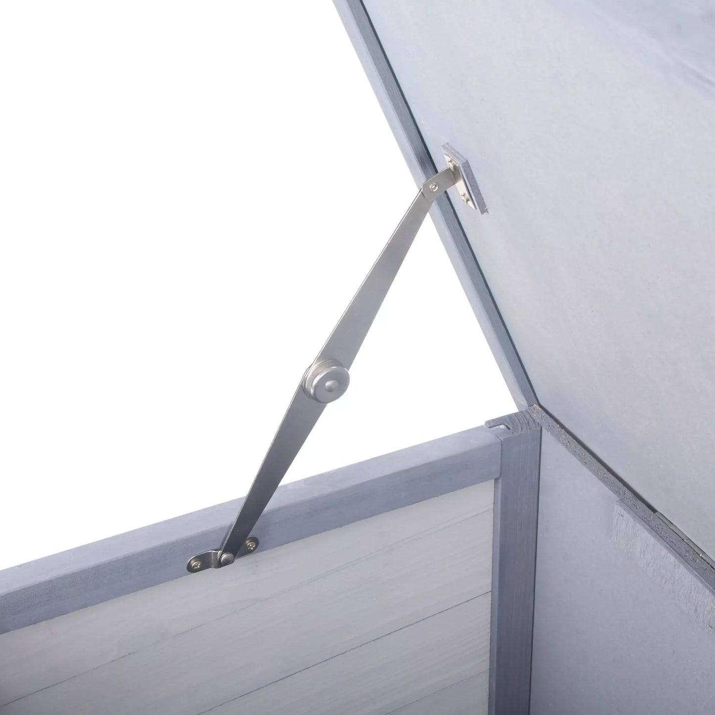 Medinis lauko narvas triušiams ir jūrų kiaulytėms, žieminis namelis su bituminiu stogu, 112x50x54 cm, pilkas/juodas