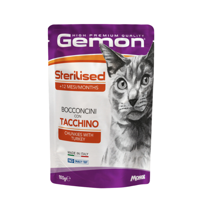 Gemon Senior +8 konservuotas pašaras senyvoms katėms su kalakutiena 100g nauja pakuotė
