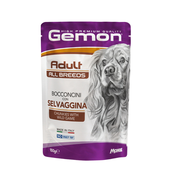 Gemon all breeds adult konservuotas pašaras suaugusiems šunims su žvėrienos gabalėliais 100g naujas pakuotės dizainas