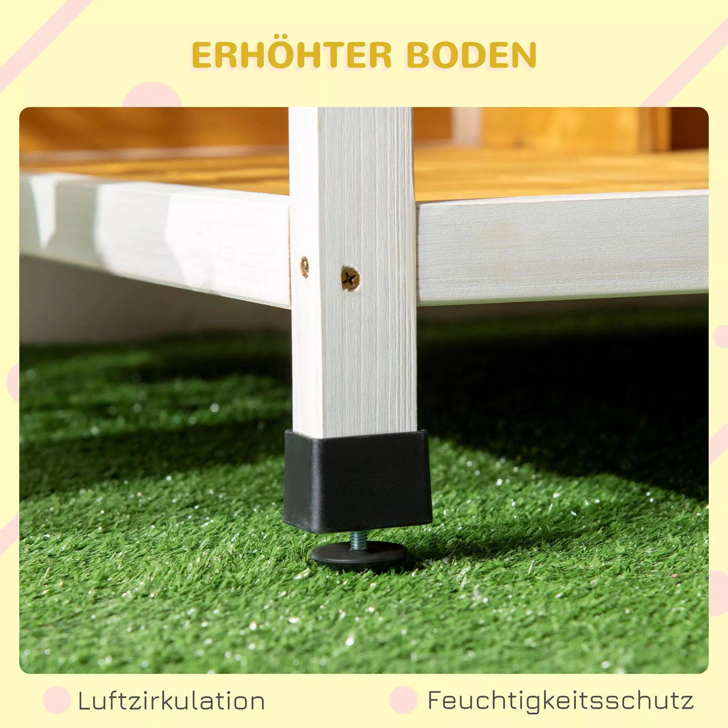 Šunidė su veranda, atidaromu stogu, langu, reguliuojamomis kojelėmis, natūralaus medžio, oranžinė, 85,5 x 62 x 60 cm