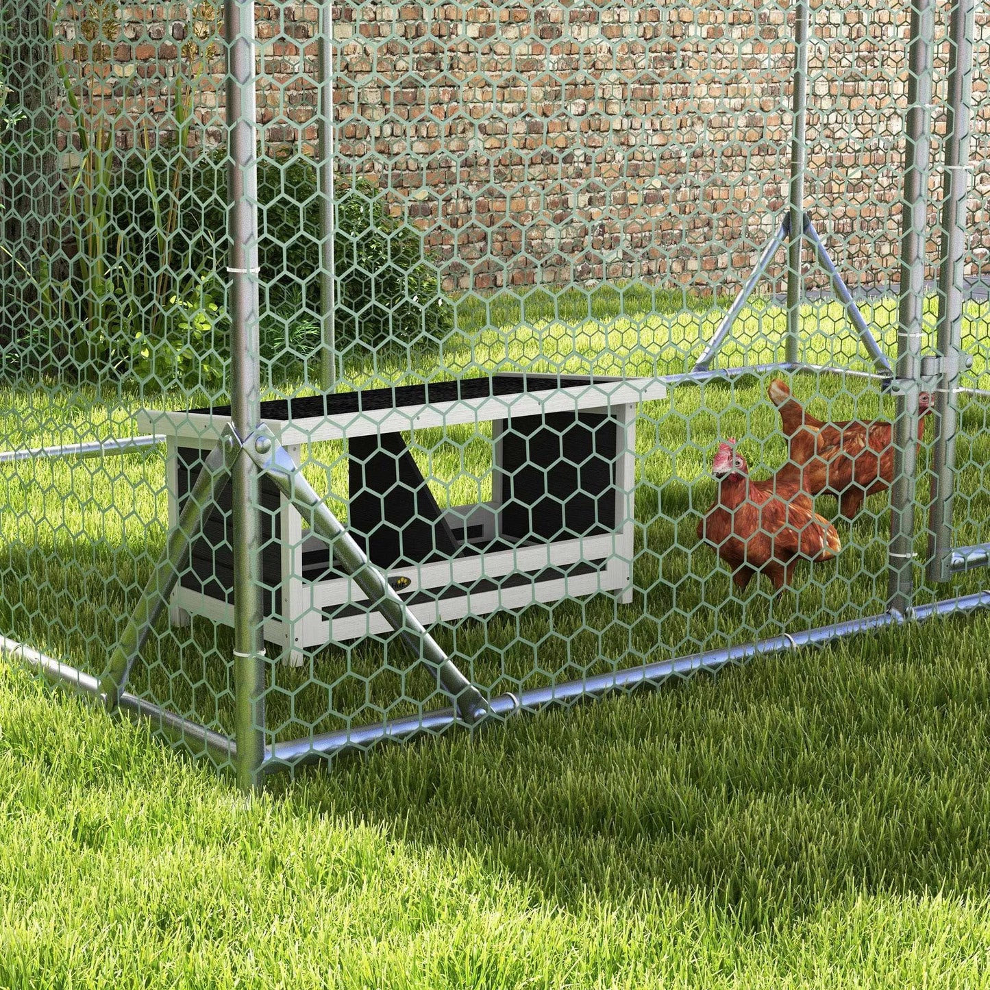 Vištų dėtojų lizdas, atsparus oro sąlygoms, su asfalto stogu, 66 x 37 x 34 cm, natūralus + juodas