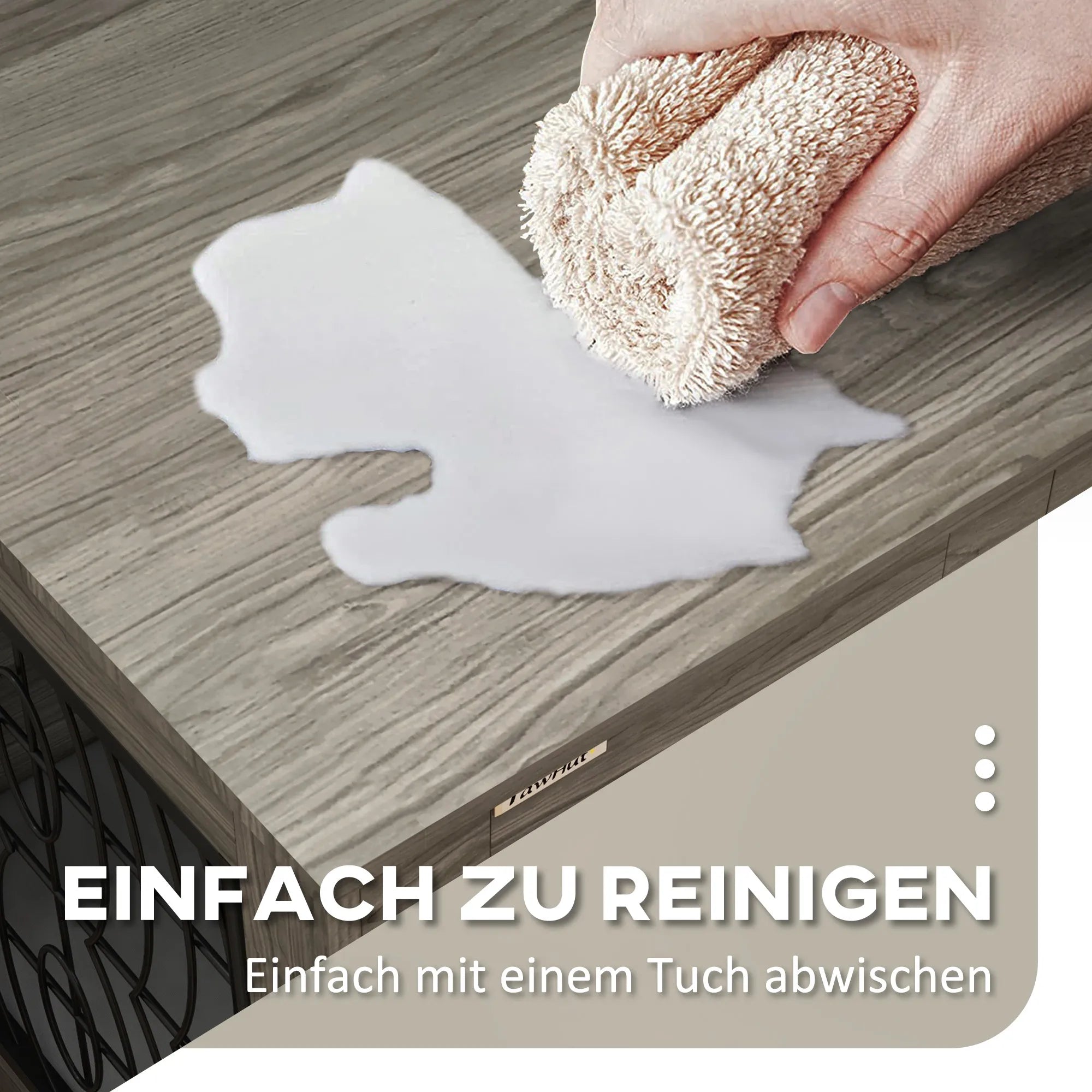 Suņu būris ar guļampaklājiņu, līdz 20 kg/50 cm ķermeņa garumam, metāla, 80x56x63 cm, pelēks/koka raksts