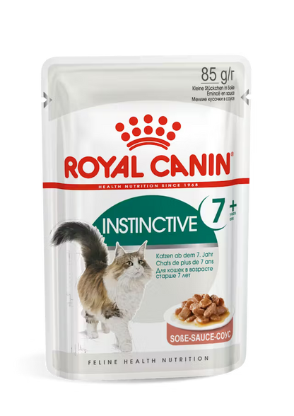 Instinctive 7+ drėgnas pašaras katėms Royal Canin (ploni griežinėliai padaže)
