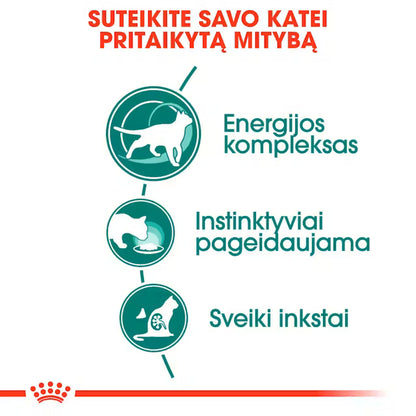 Instinctive 7+ drėgnas pašaras katėms Royal Canin (ploni griežinėliai padaže) nauda