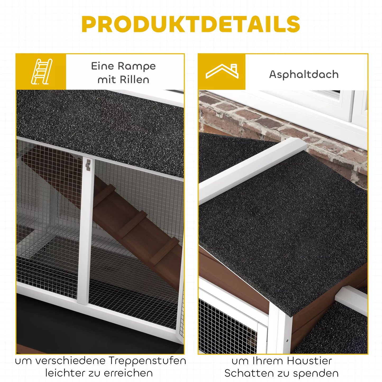 Mažų gyvūnų narvas su ratukais, nykštukinių triušių narvas, laisvas aptvaras, asfaltinis stogas, mažų gyvūnų namelis, nykštukinių triušių aptvaras, medis, plienas, rudos spalvos