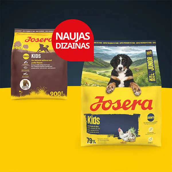 Josera Kids sausas pašaras jauniems šunims su paukštiena, 3 kg naujas pakuotės dizainas