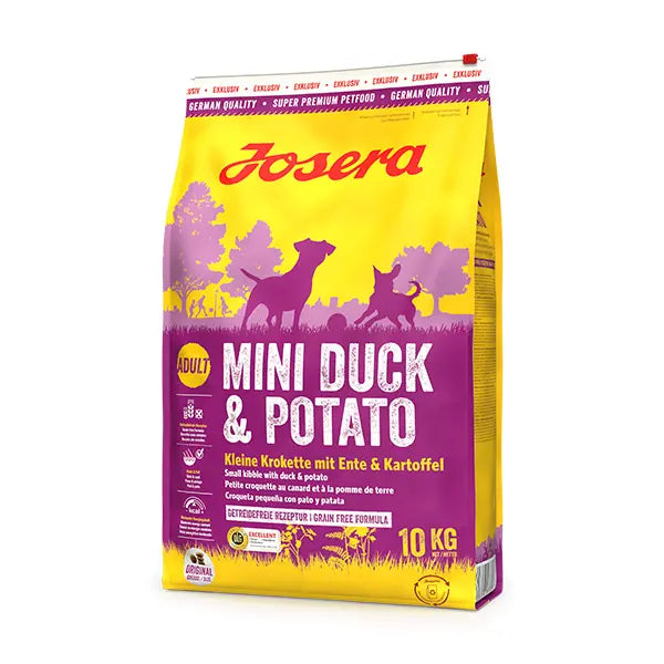 Josera Mini Duck and Potato, sausas pašaras šunims su antiena ir bulvėmis 10 kg