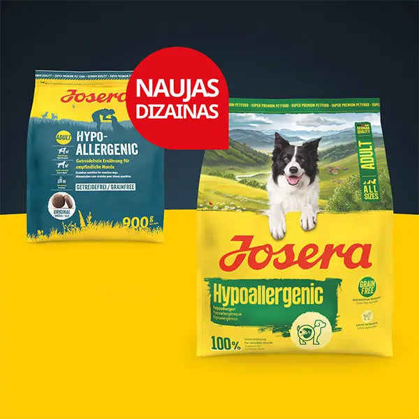 Josera Hypoallergenic begrūdis sausas jautriems pašaras šunims su vabzdžiais, 3 kg naujas pakuotės dizainas
