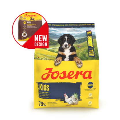 Josera Kids sausas pašaras vidutinių ir didžiųjų veislių jauniems šunims su paukštiena, 12,5 kg nauja pakuotė