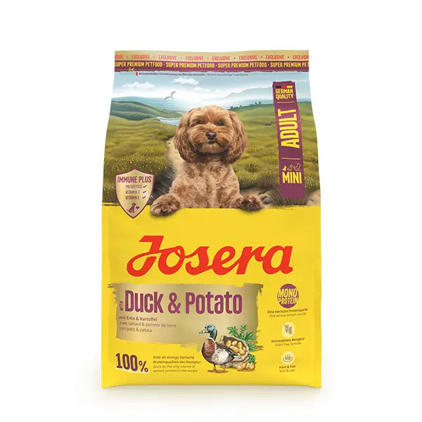 Josera Mini Duck+Potato sausas pašaras mažų veislių šunims su antiena, 3 kg