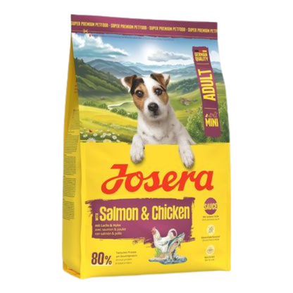 Josera Mini Salmon+Chicken sausas pašaras mažų veislių šunims su lašiša ir vištiena, 10 kg