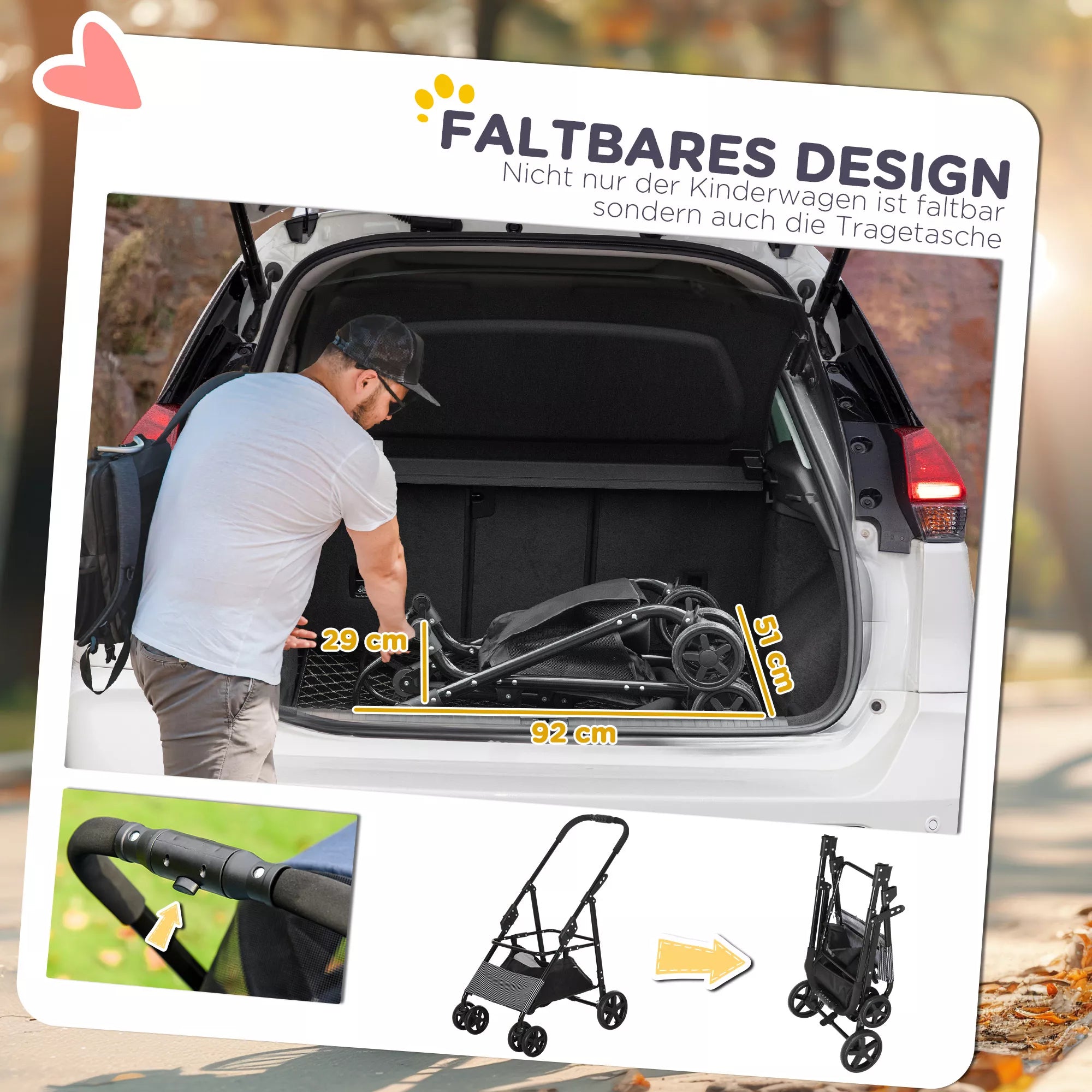 2-vienā suņu ratiņi, noņemams transportēšanas grozs, salokāms metāla rāmis, 77,5 x 51 x 99,5 cm, tumši zils+melns