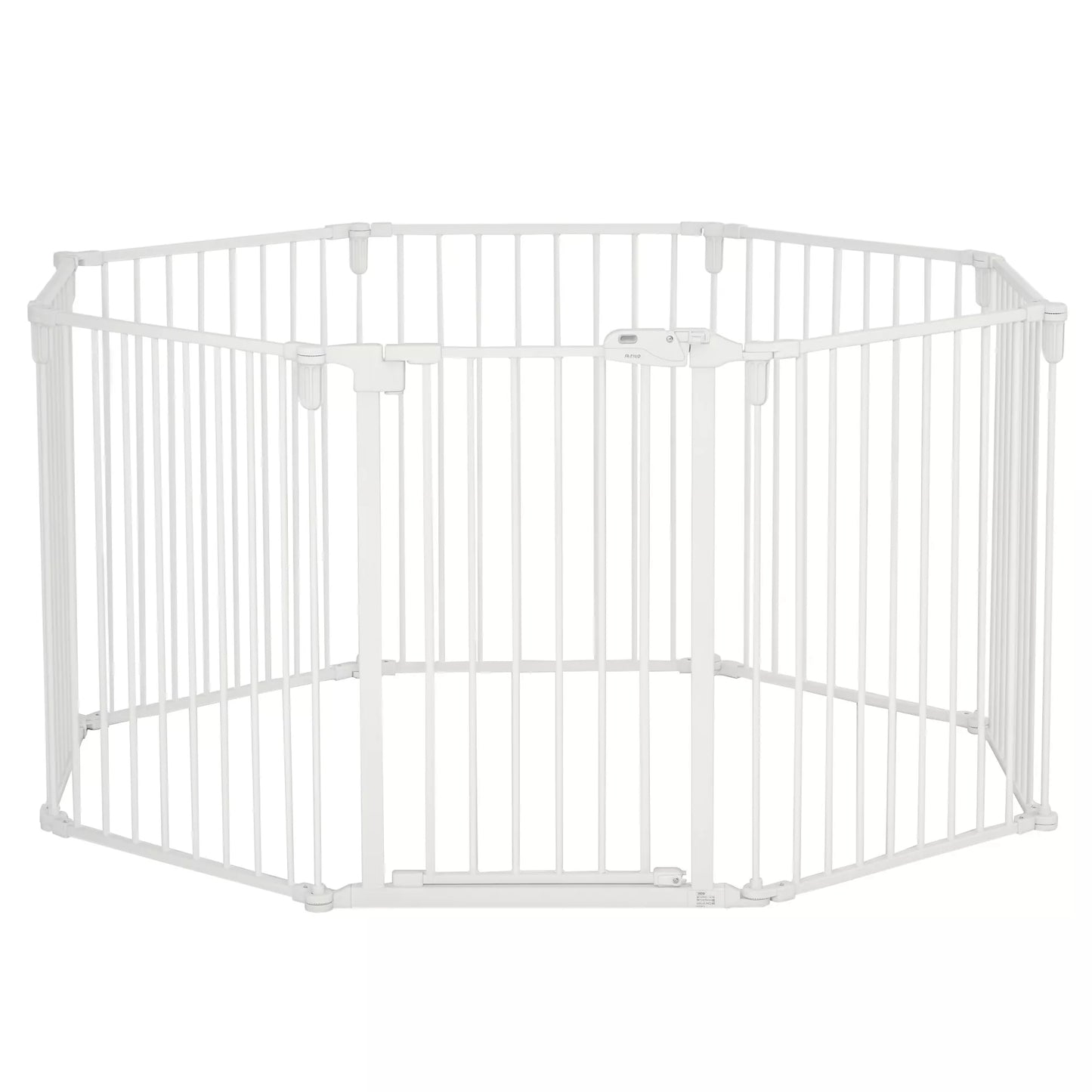 Lauko voljeras šuniukams, apsauginis atitvaras su durelėmis, sulankstomas, lankstus, 8 skydeliai po 60 x 76 cm, baltas