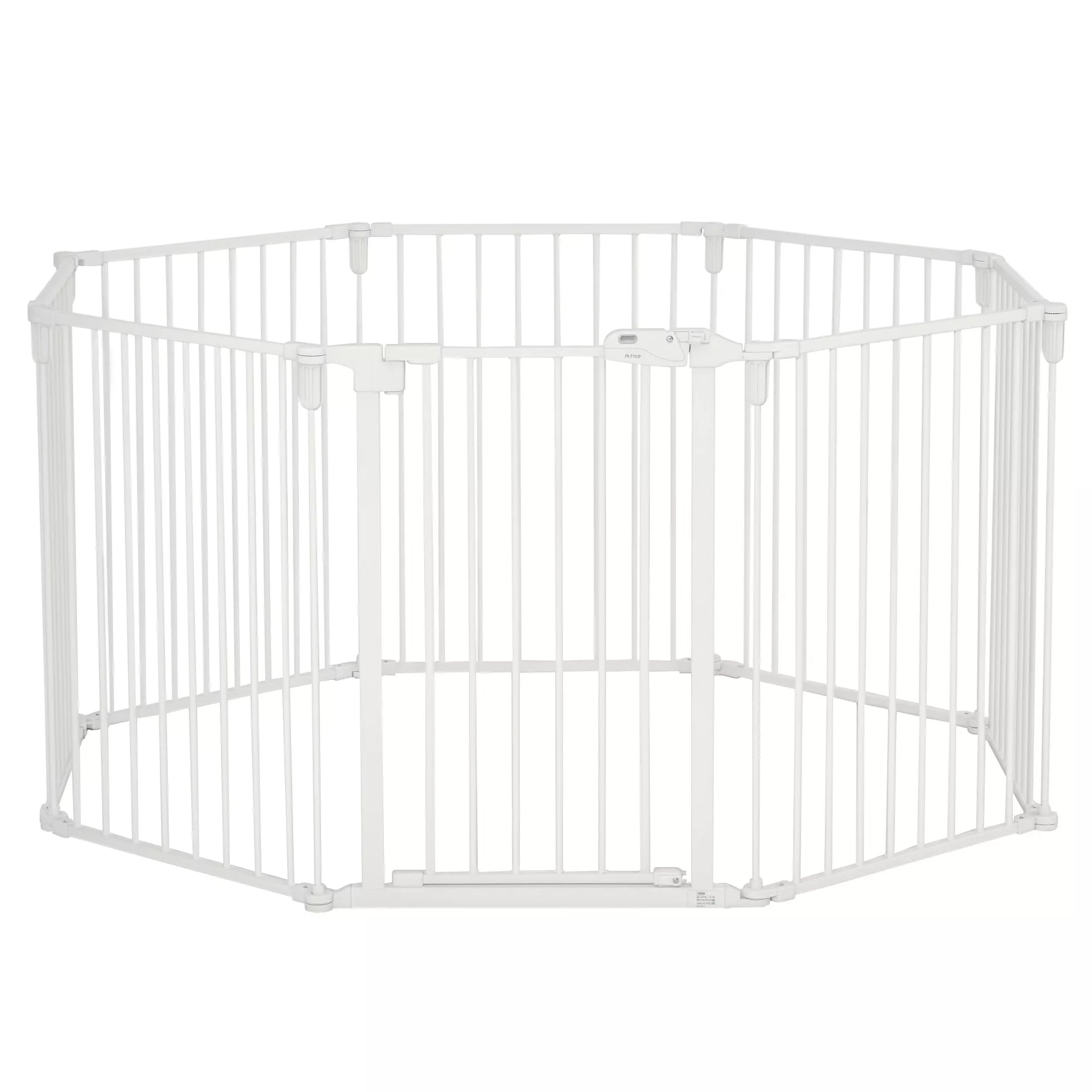 Lauko voljeras šuniukams, apsauginis atitvaras su durelėmis, sulankstomas, lankstus, 8 skydeliai po 60 x 76 cm, baltas