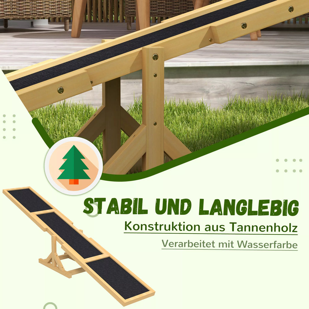Šunų balansyras Agility treniruotėms, neslystantis, atlaiko iki 50 kg, 180 x 30 x 30 cm