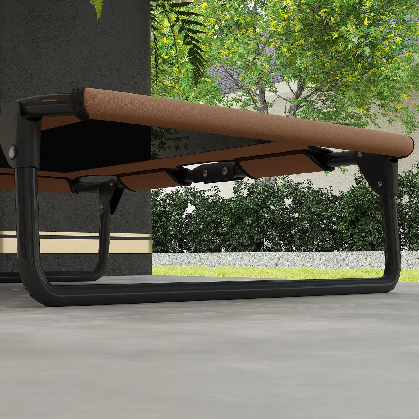 Paaukštinta sulankstoma šunų lova, lauko naminių gyvūnėlių gultas su tinklo dizainu, kavos spalvos Oksfordo audinio, 75 x 51 x 18 cm