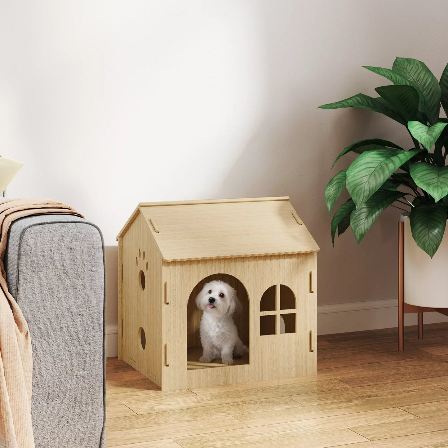 Šunidė / Kačių namelis vidaus naudojimui, mielas dizainas, 50 x 41 x 51 cm
