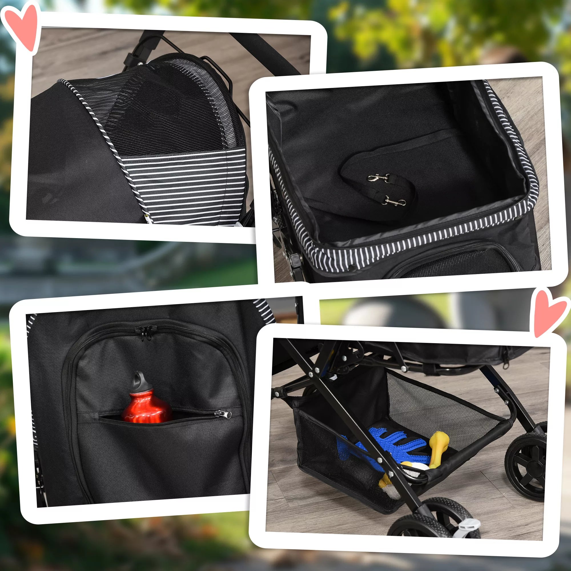 Ratiņi suņiem un kaķiem "Oxford" melni, 76,5 x 52 x 95 cm