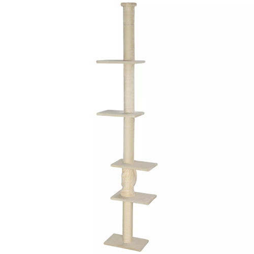 Draskyklė, reguliuojamas aukštis 225–275 cm, stabilus pagrindas, apsauga nuo apvirtimo, pliušinis apmušalas, kreminė balta spalva