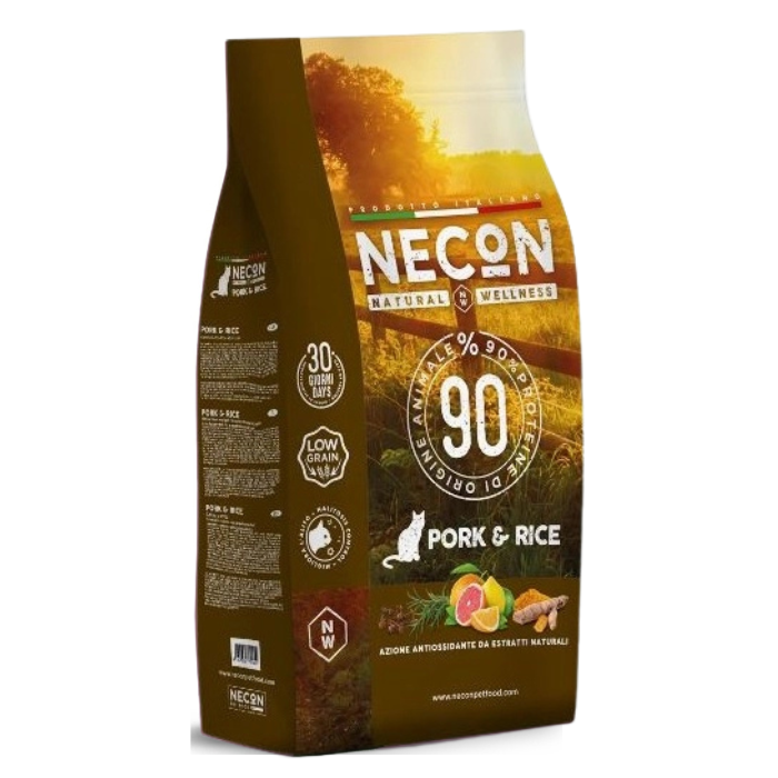 Necon Natural Wellness Adult Sausas pašaras katėms su kiauliena ir ryž ...