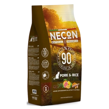 Necon Natural Wellness Adult Sausas pašaras katėms su kiauliena ir ryžiais