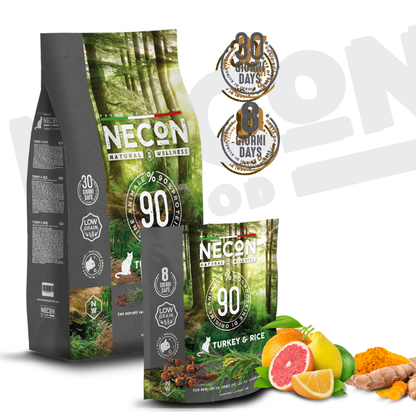Necon Natural Wellness Adult sausas pašaras suaugusioms katėms su kalakutiena ir ryžiais puiki sudėtis
