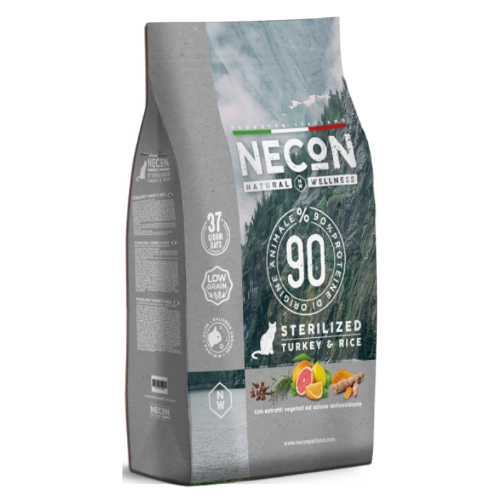 Necon Natural Wellness Cat Steril sausas pašaras sterilizuotoms katėms su kalakutiena ir ryžiais