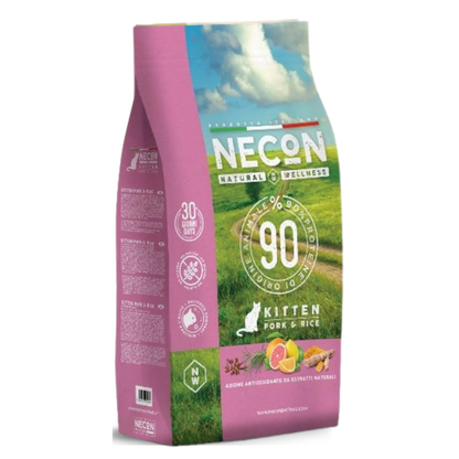 Necon Natural Wellness Kitten sausas maistas kačiukams su kiauliena ir ryžiais