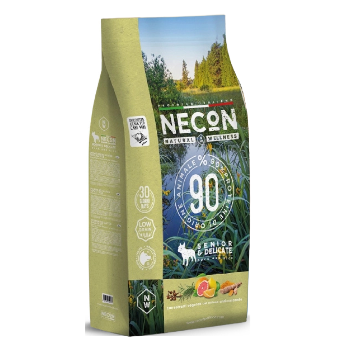 Necon Natural Wellness Senior Delicate Sausas pašaras senjorams šunims su antiena ir ryžiais