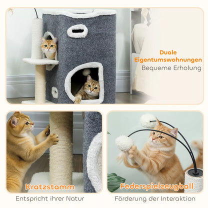 Kačių draskyklė, viršutinė poilsio zona, 2 aukštų namelis, sisaliniai stulpeliai, pilka