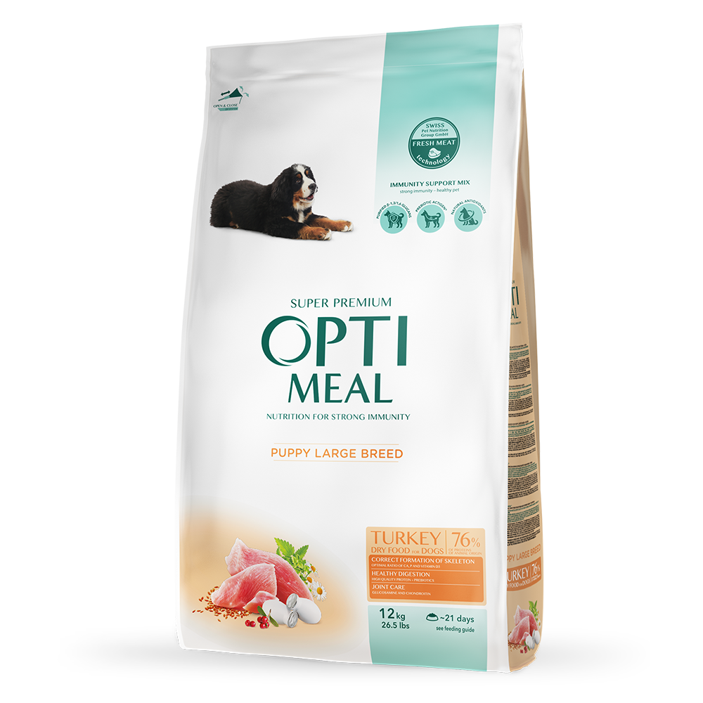 OPTIMEAL™ sausas pašaras didelių veislių šuniukams su kalakutiena